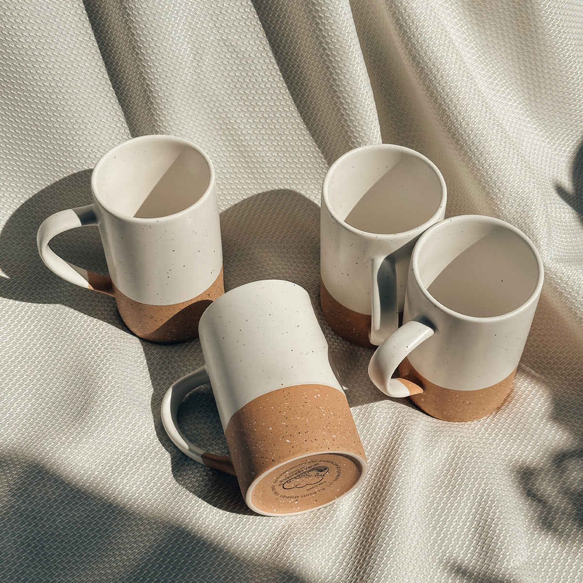 Latte Mug Set of 4 - 16oz - Vanilla White – MORA CERAMICS