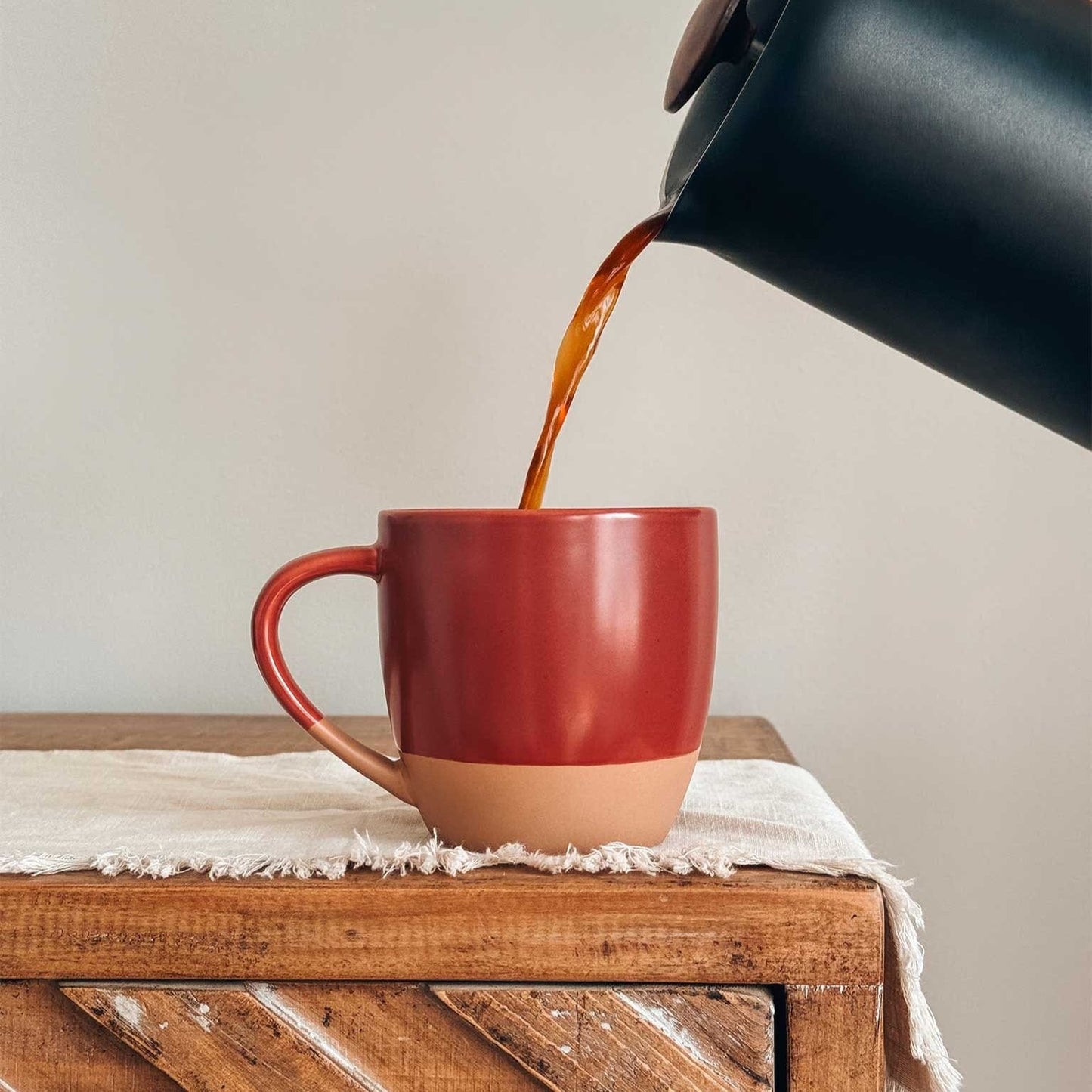 MORA CERAMICS Kitchen & Dining Latte Mug Set of 4 - 16oz - Marina Artisan