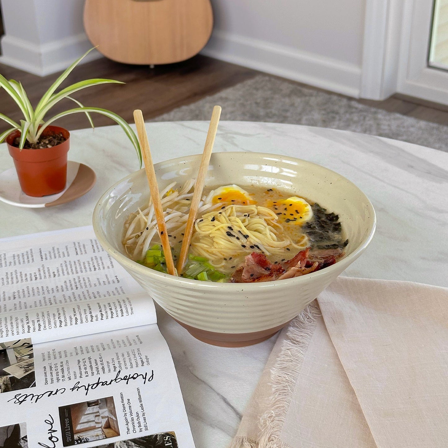 MORA CERAMICS Kitchen & Dining Ramen Bowls - 45oz - Set of 2 - Assorted Neutrals