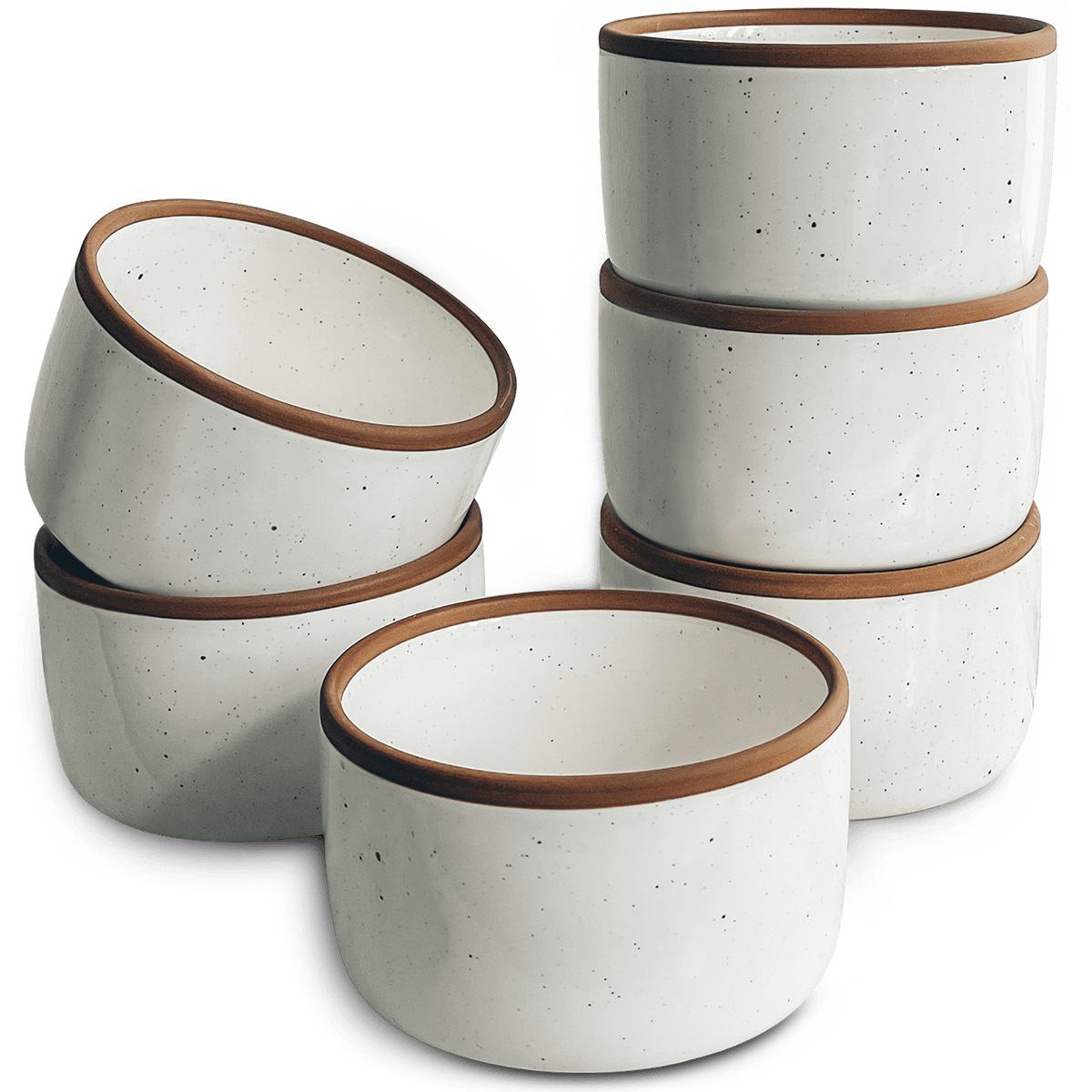 Ramekins Set of 6 8 oz Vanilla White MORA CERAMICS