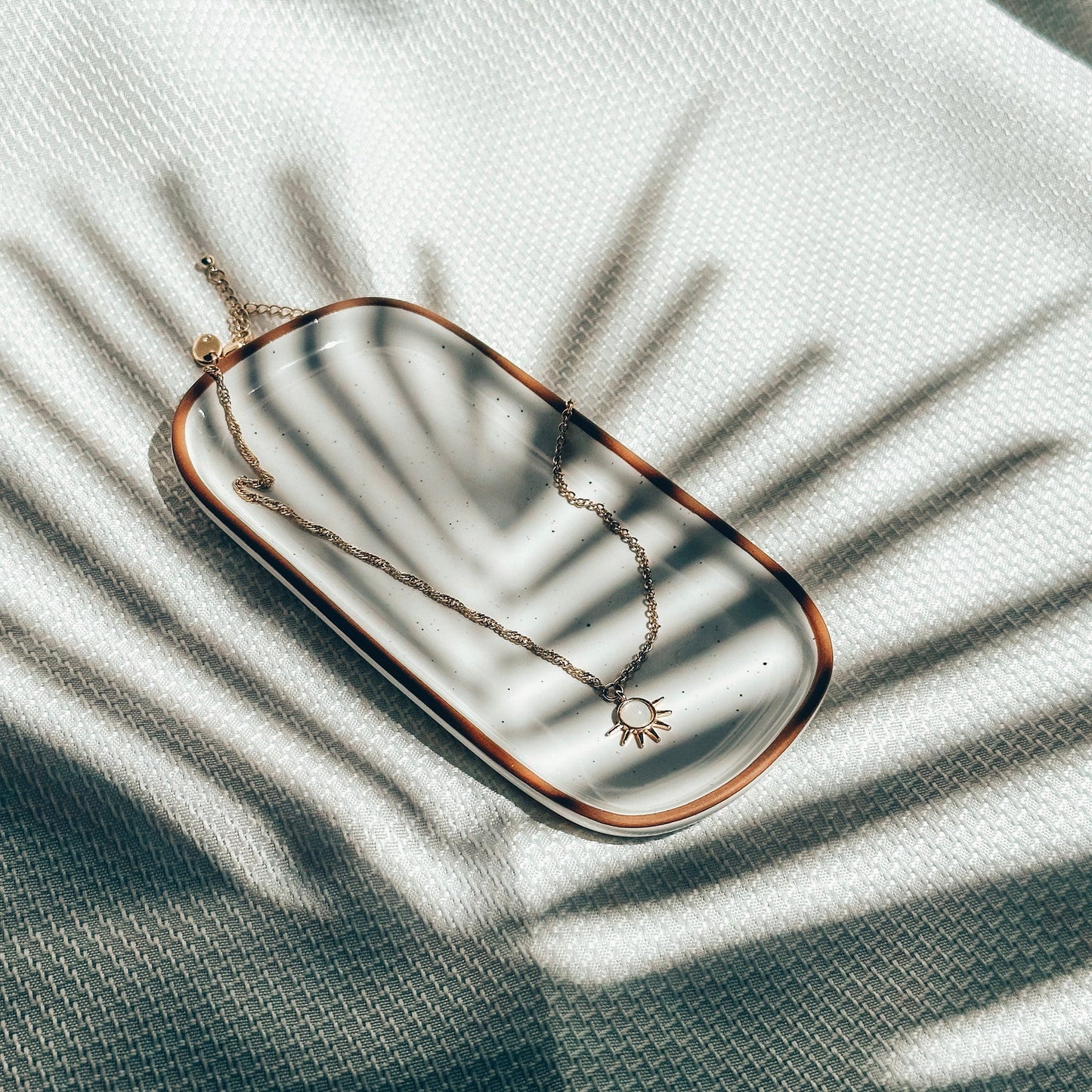 MORA CERAMICS Jewelry Holders Small Vanity Tray - 6.4in - Classic - Vanilla White