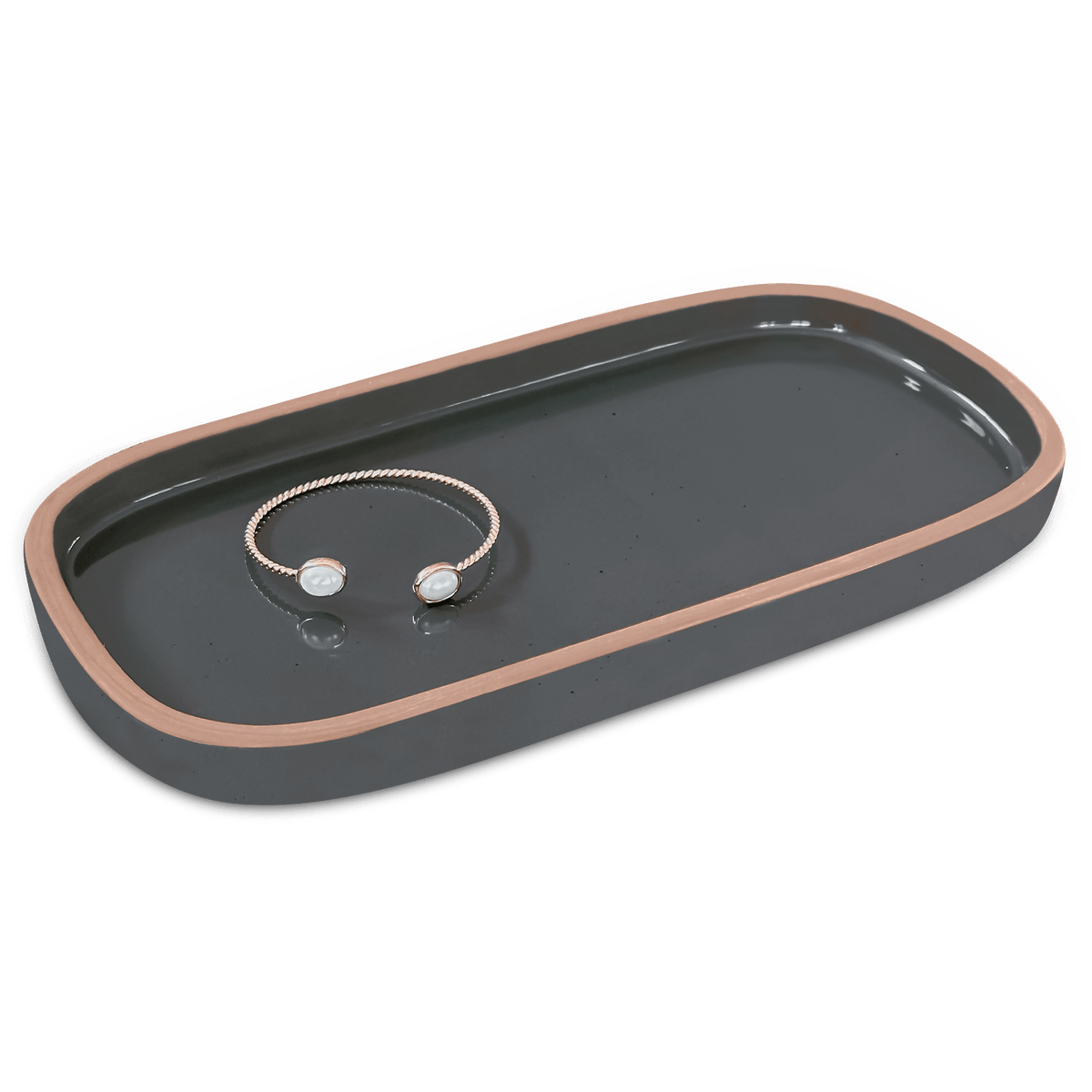 Large Vanity Tray 10in Modern Charcoal MORA CERAMICS