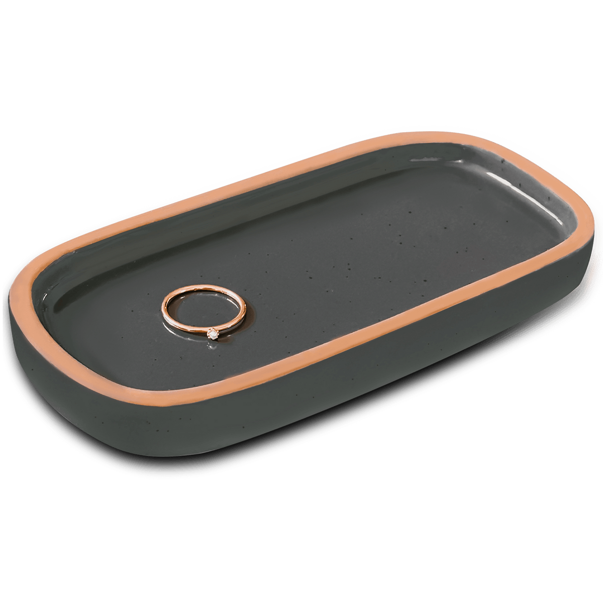 Small Vanity Tray 6.4in Modern Charcoal MORA CERAMICS