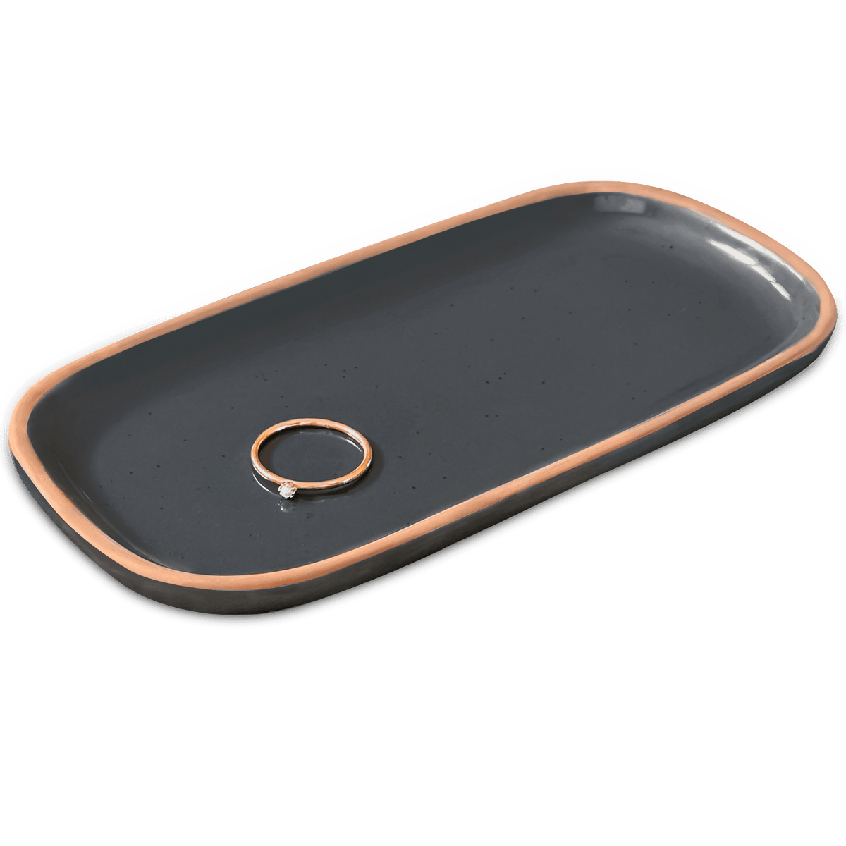 Small Vanity Tray 6.4in Classic Charcoal MORA CERAMICS