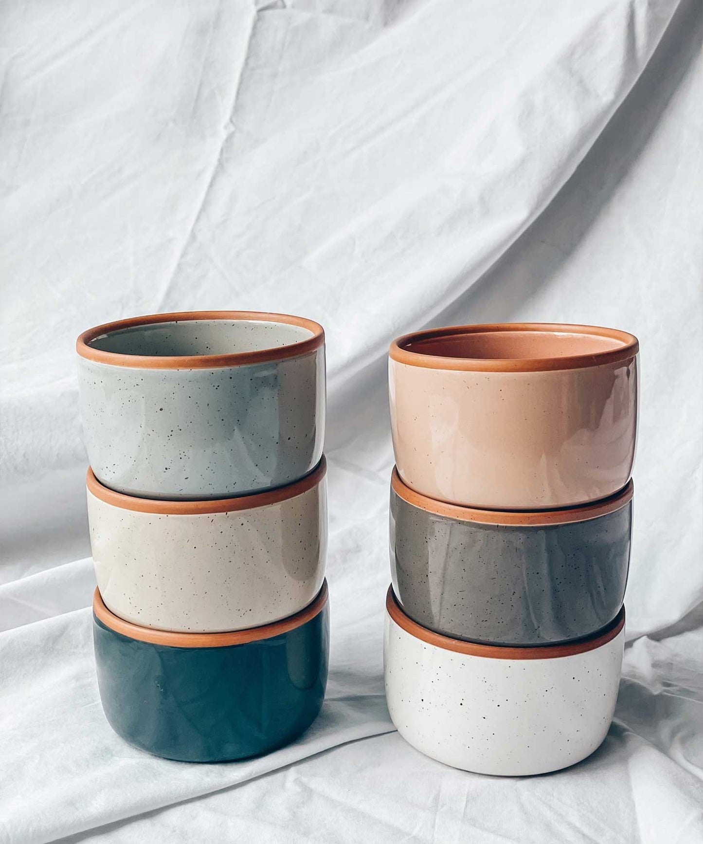 MORA CERAMICS Kitchen & Dining Ramekins Set of 6 - 8 oz - Assorted Neutrals