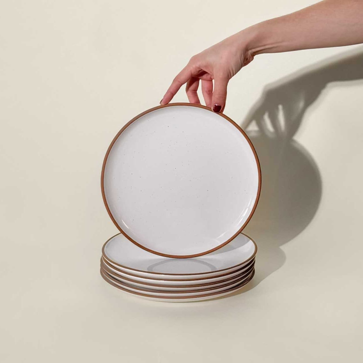 MORA CERAMICS Kitchen & Dining Dinner Plates - 10 in - Vanilla White