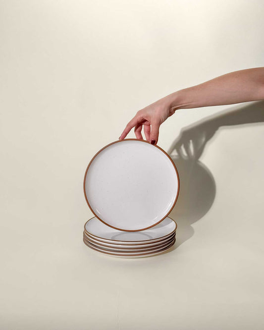 MORA CERAMICS Kitchen & Dining Dinner Plates - 10 in - Vanilla White