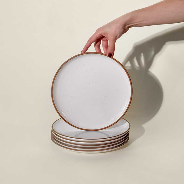 MORA CERAMICS Kitchen & Dining Dinner Plates - 10 in - Vanilla White