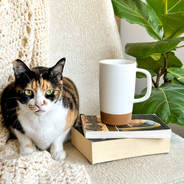 MORA CERAMICS Kitchen & Dining Large Tea Mug Infuser Set - 18oz - Cotton White