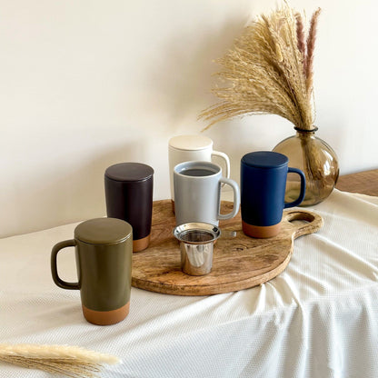 MORA CERAMICS Kitchen & Dining Large Tea Mug Infuser Set - 18oz - Nightwaves