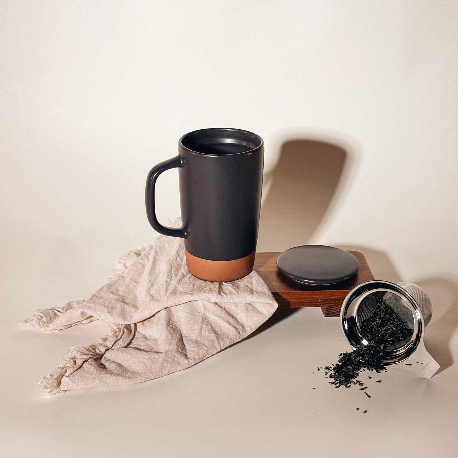 MORA CERAMICS Kitchen & Dining Large Tea Mug Infuser Set - 18oz - Nightwaves