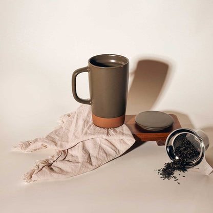 MORA CERAMICS Kitchen & Dining Large Tea Mug Infuser Set - 18oz - Olive