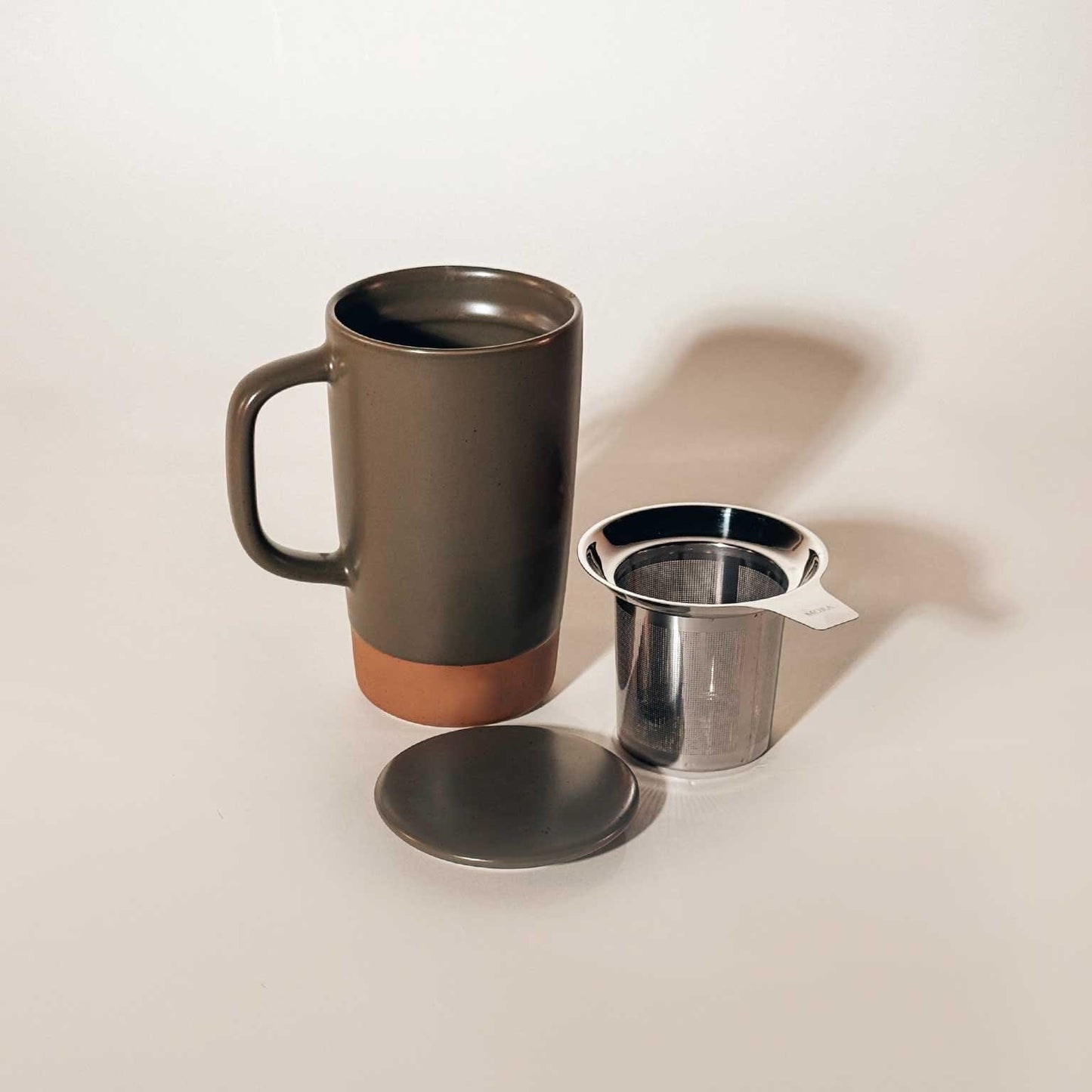 MORA CERAMICS Kitchen & Dining Large Tea Mug Infuser Set - 18oz - Olive