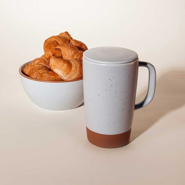 MORA CERAMICS Kitchen & Dining Large Tea Mug Infuser Set - 18oz - Sleet