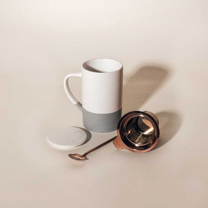 MORA CERAMICS Kitchen & Dining Small Tea Mug Infuser Set - 12 oz - Flint