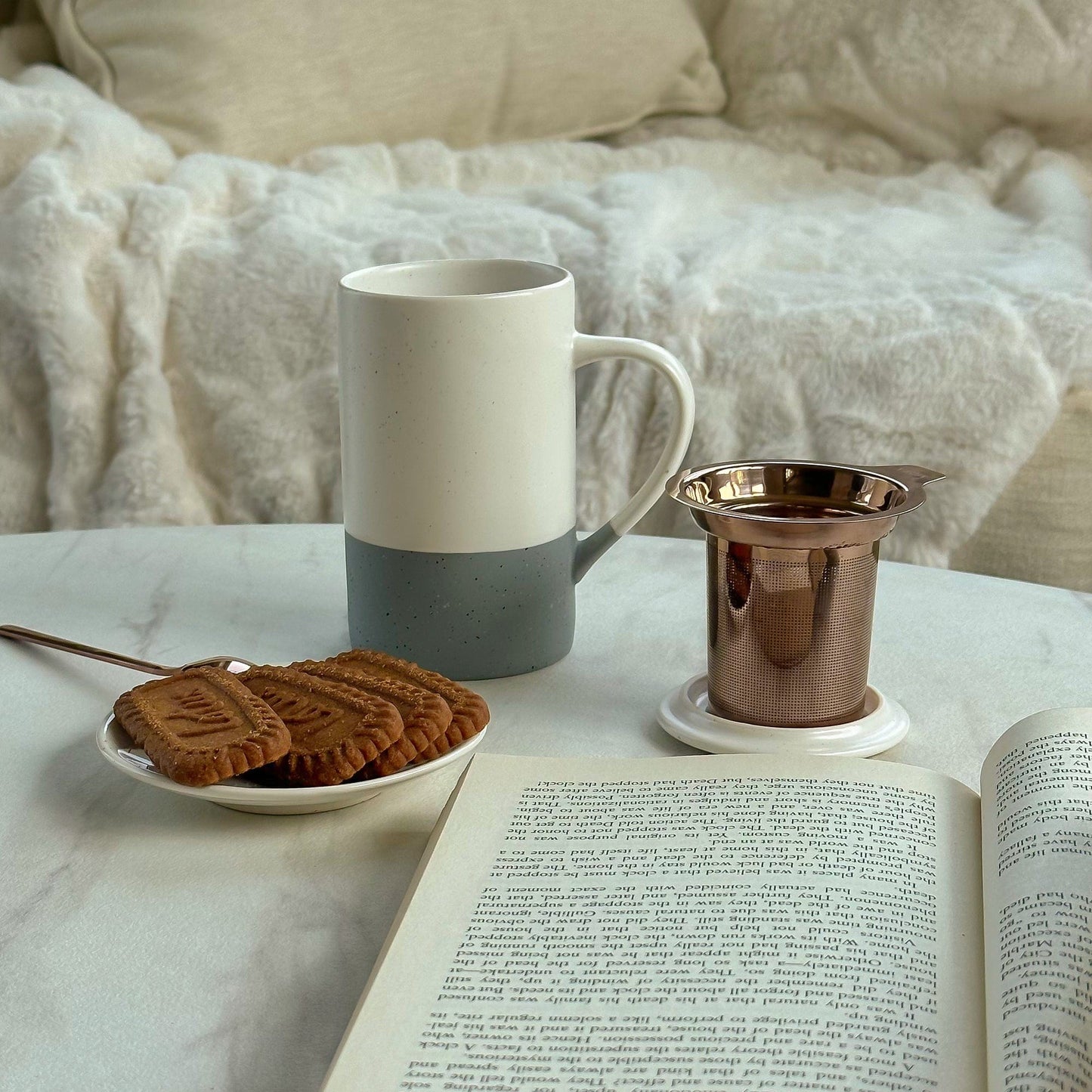 MORA CERAMICS Kitchen & Dining Small Tea Mug Infuser Set - 12 oz - Flint