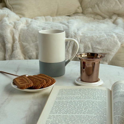 MORA CERAMICS Kitchen & Dining Small Tea Mug Infuser Set - 12 oz - Flint