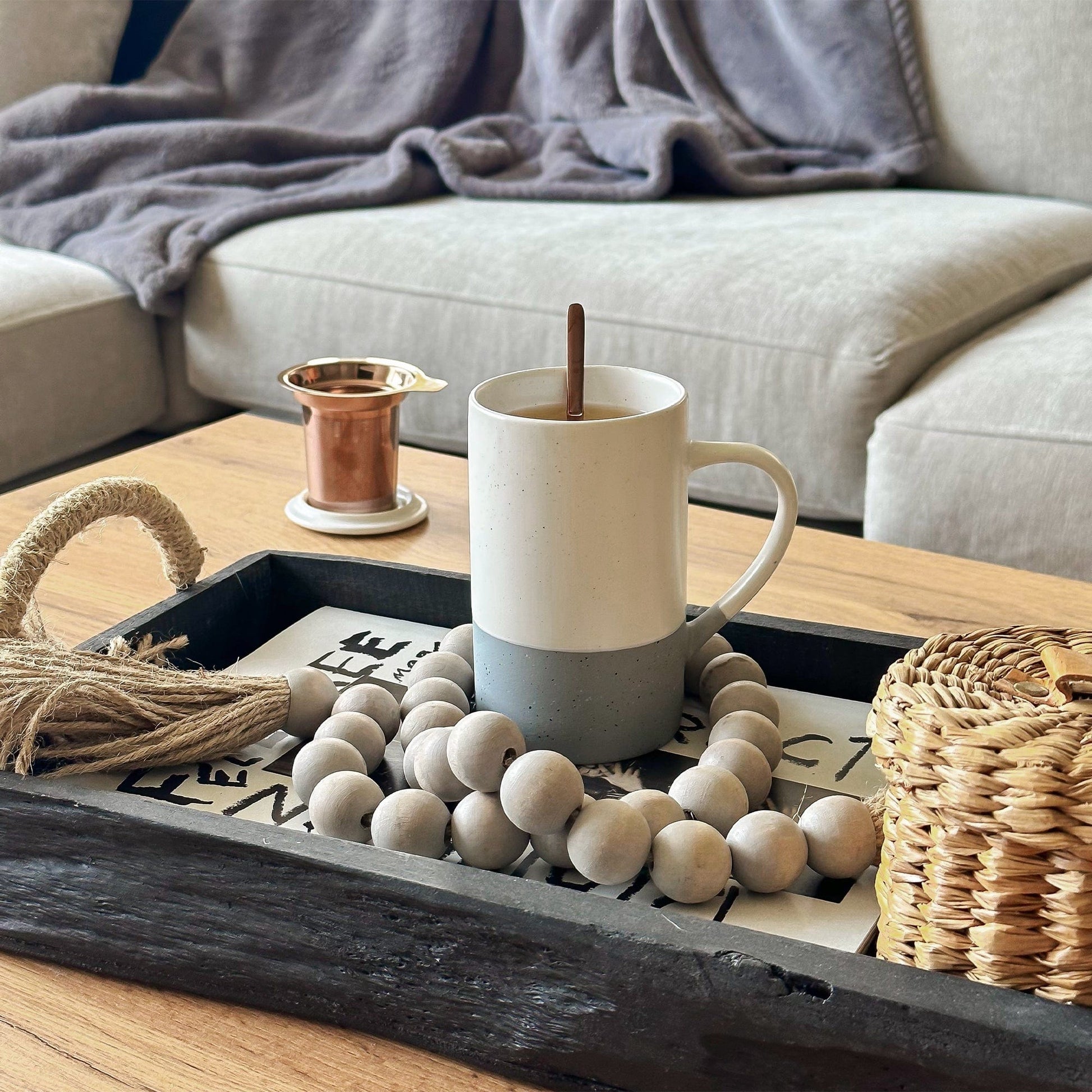 MORA CERAMICS Kitchen & Dining Small Tea Mug Infuser Set - 12 oz - Flint