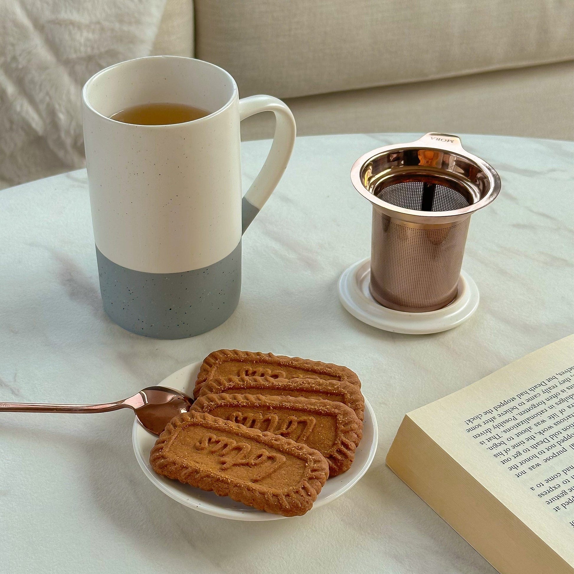 MORA CERAMICS Kitchen & Dining Small Tea Mug Infuser Set - 12 oz - Flint