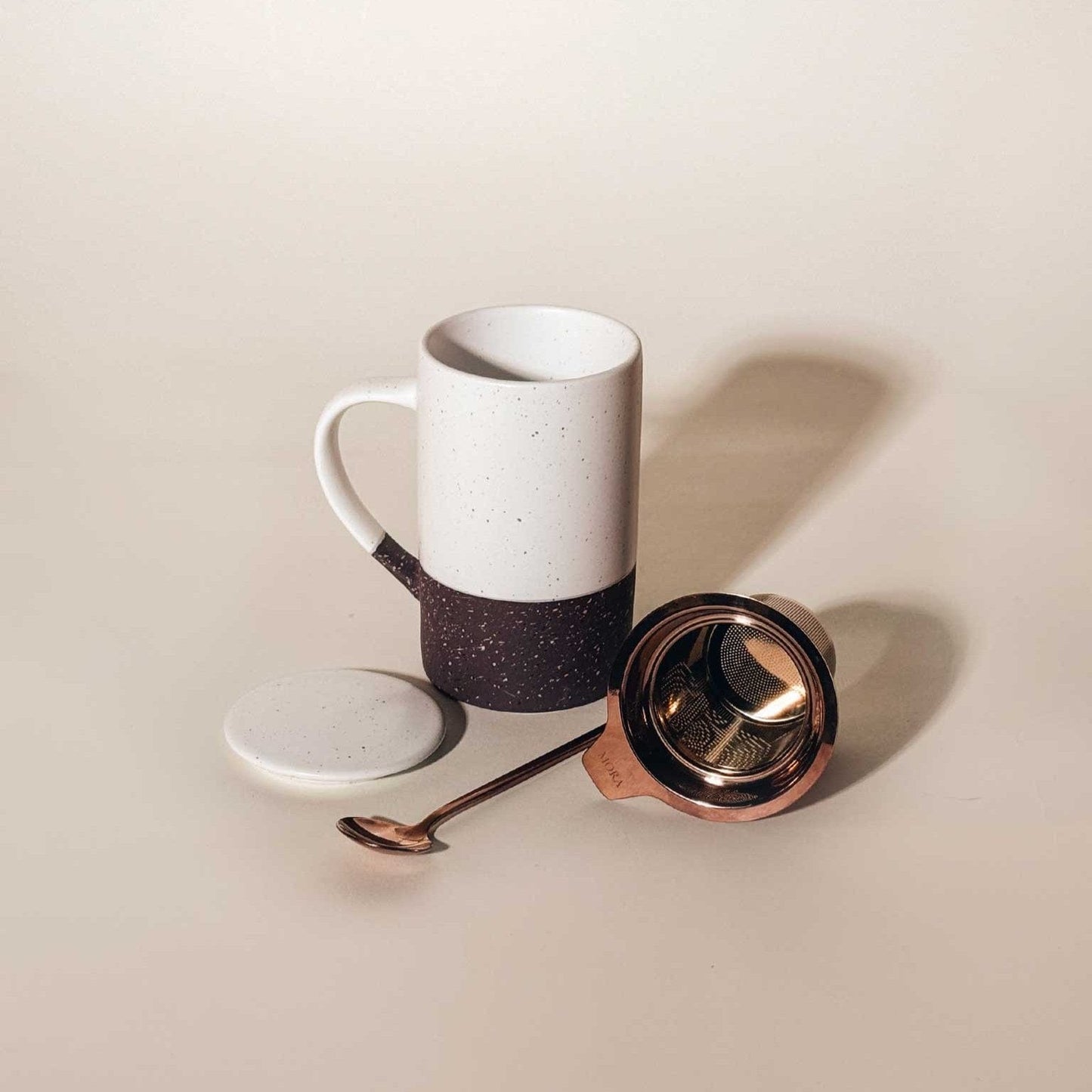 MORA CERAMICS Kitchen & Dining Small Tea Mug Infuser Set - 12 oz - Garnet