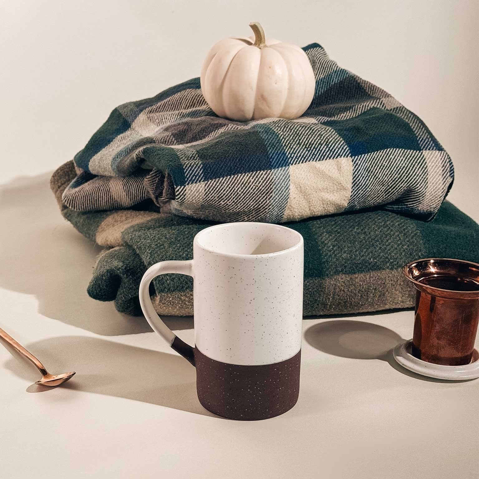 MORA CERAMICS Kitchen & Dining Small Tea Mug Infuser Set - 12 oz - Garnet