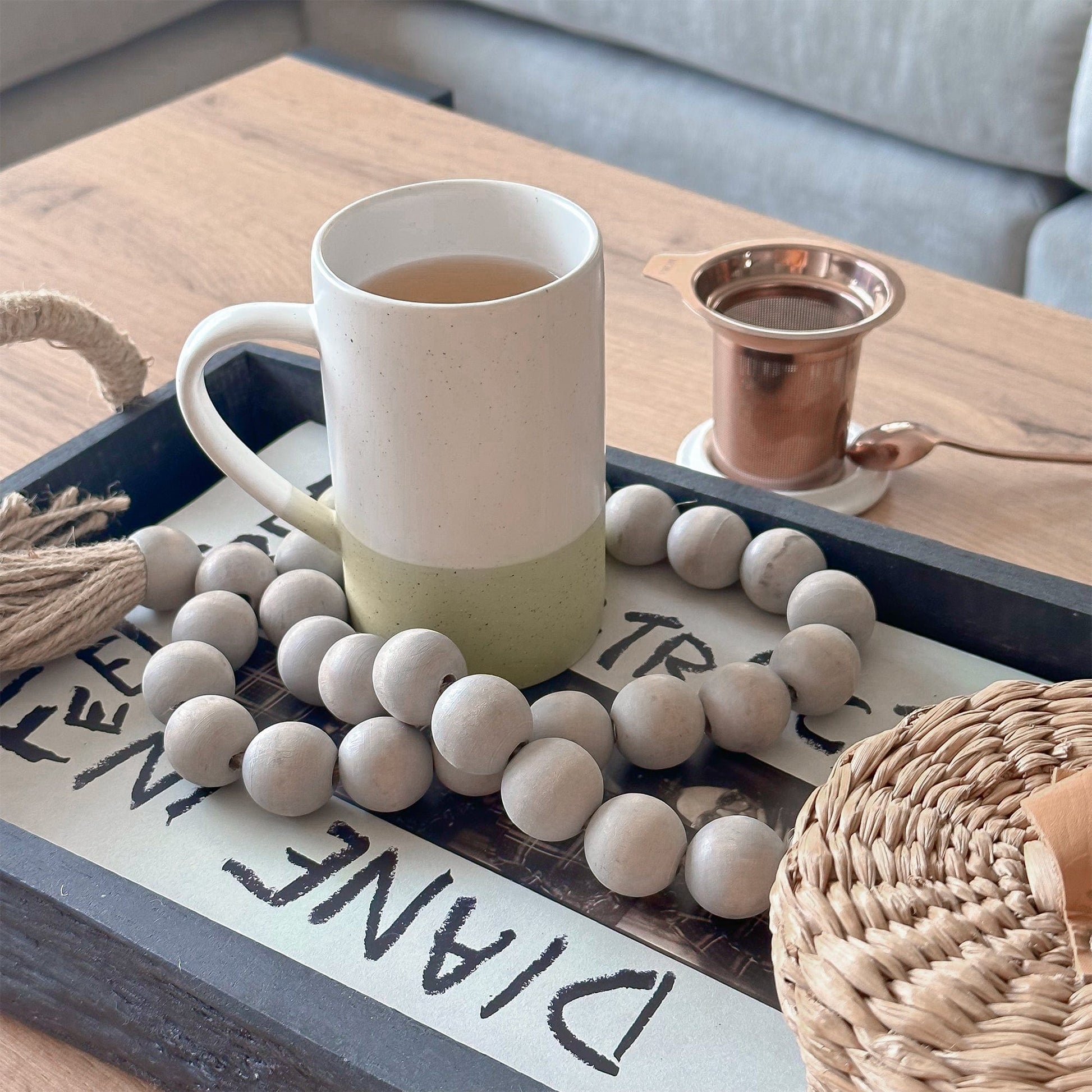 MORA CERAMICS Kitchen & Dining Small Tea Mug Infuser Set - 12 oz - Limestone