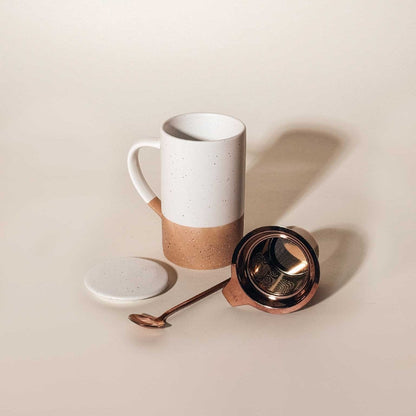 MORA CERAMICS Kitchen & Dining Small Tea Mug Infuser Set - 12 oz - Petro