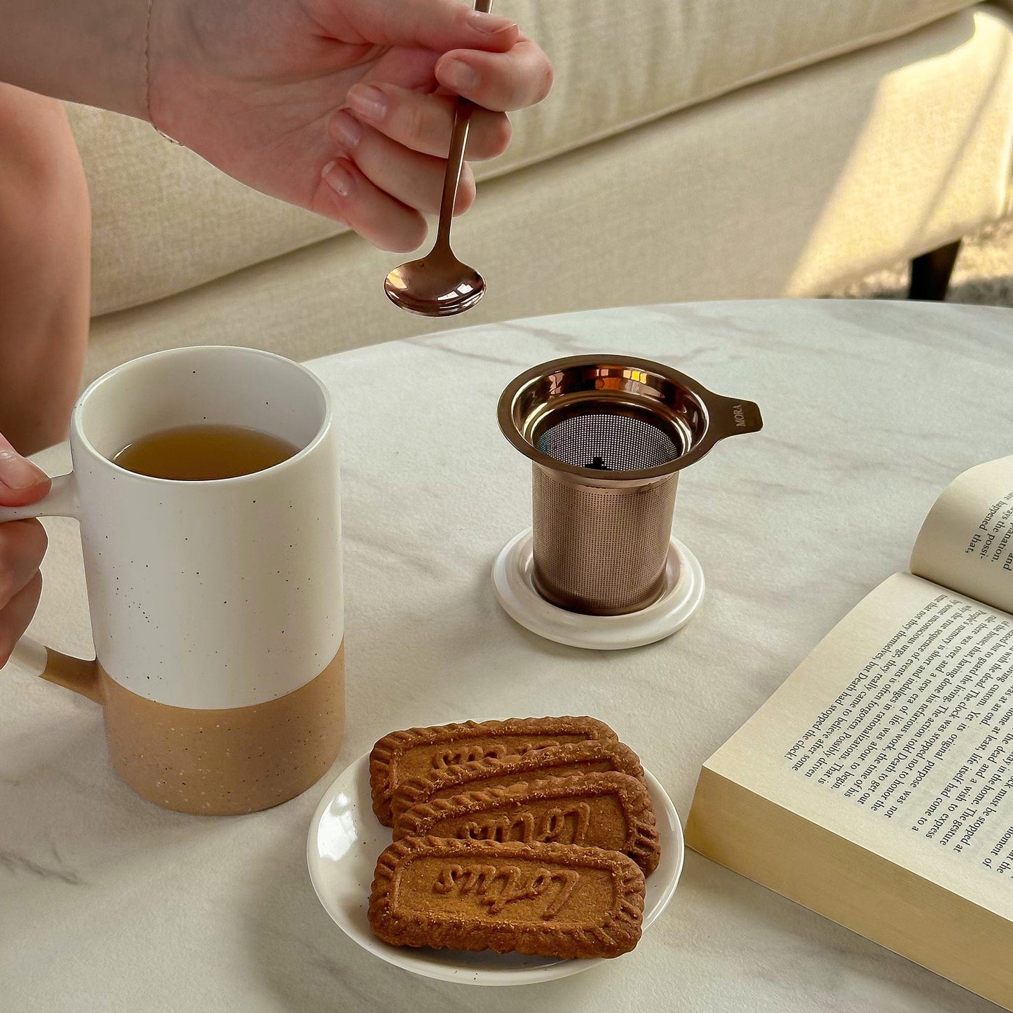 MORA CERAMICS Kitchen & Dining Small Tea Mug Infuser Set - 12 oz - Petro