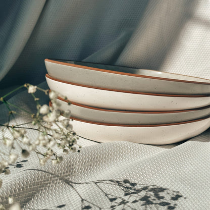 MORA CERAMICS Kitchen & Dining Pasta Bowls - 30oz - Earl Grey & Vanilla White