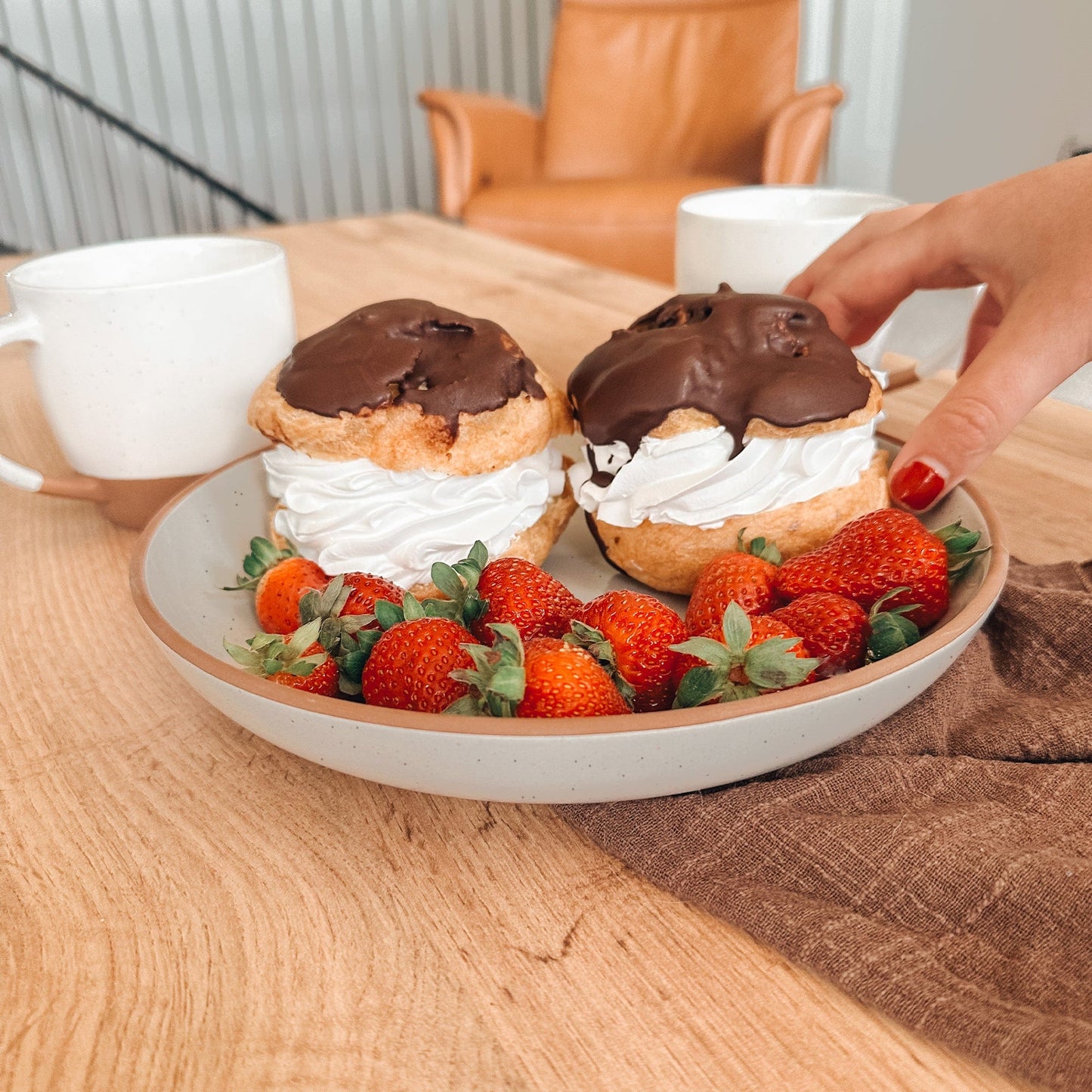 MORA CERAMICS Kitchen & Dining Pasta Bowls - 30oz - Earl Grey & Vanilla White