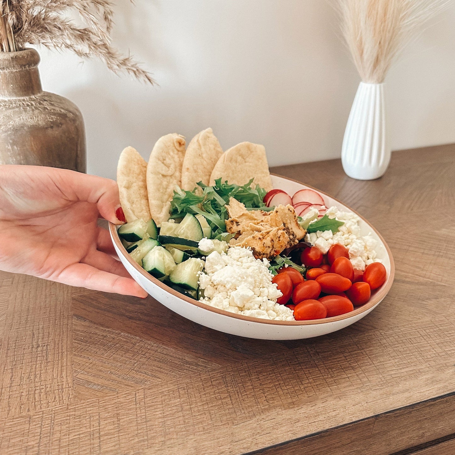 MORA CERAMICS Kitchen & Dining Pasta Bowls - 30oz - Earl Grey & Vanilla White