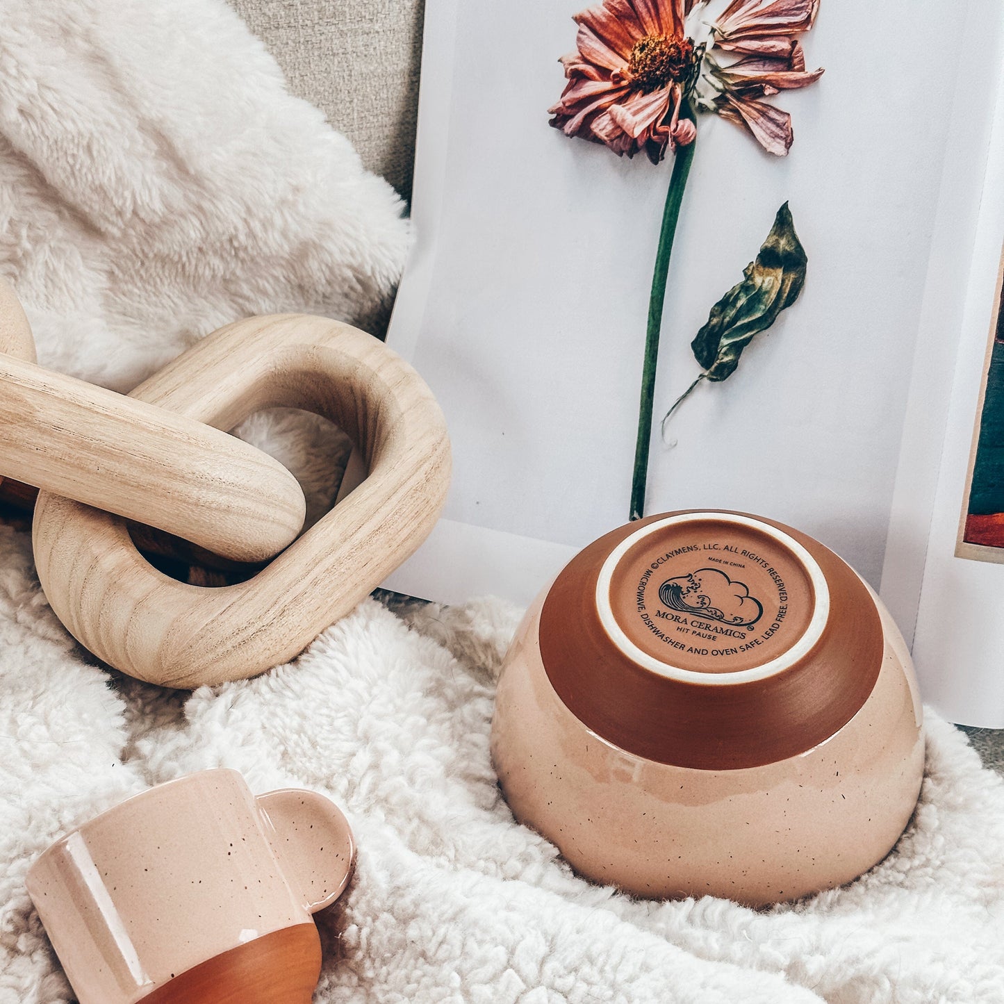 MORA CERAMICS Kitchen & Dining Small Dessert Bowls - 16oz - Assorted Neutrals