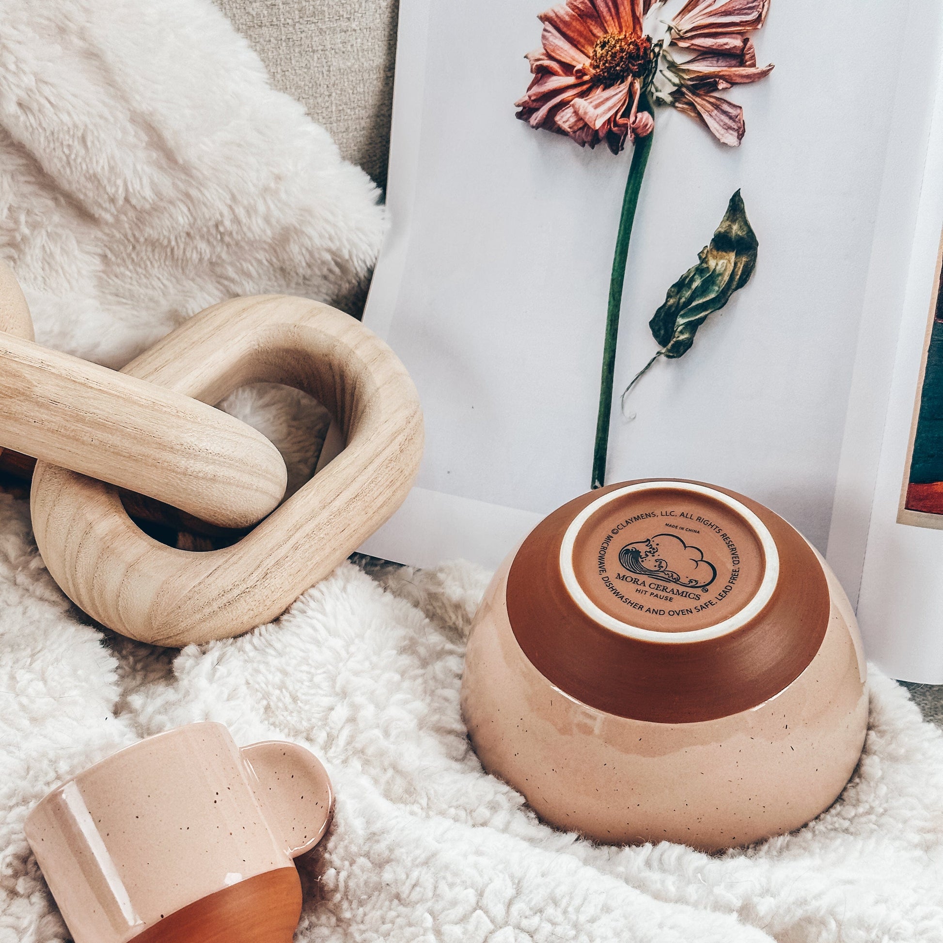 MORA CERAMICS Kitchen & Dining Small Dessert Bowls - 16oz - Assorted Neutrals