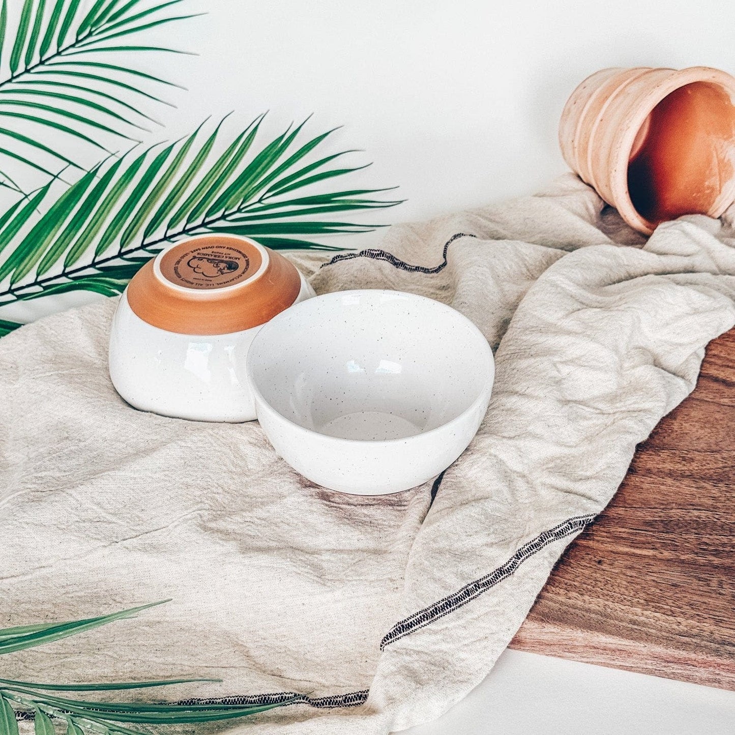 MORA CERAMICS Kitchen & Dining Small Dessert Bowls - 16oz - Vanilla White