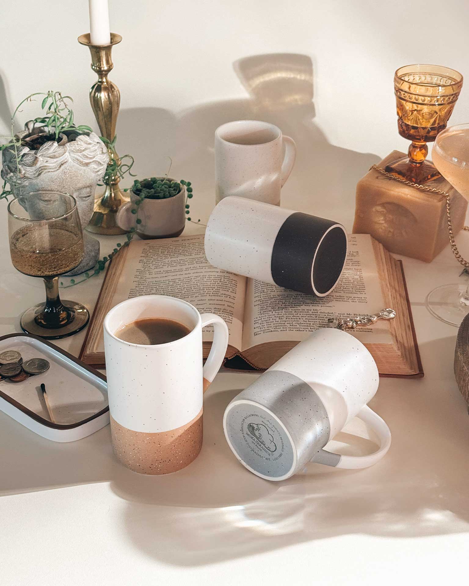 12 oz Ceramic Coffee Mug Set of 4 | Mora