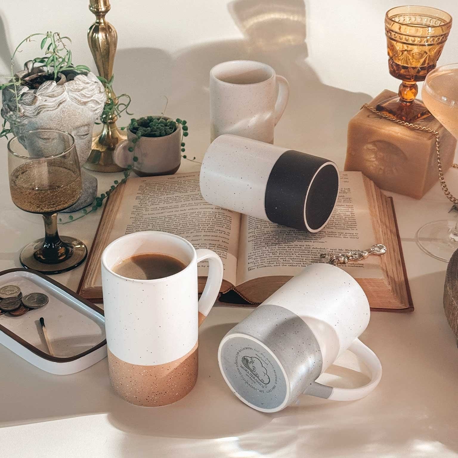 MORA CERAMICS Kitchen & Dining Coffee Mug Set of 4 - 12oz - Assorted Colors