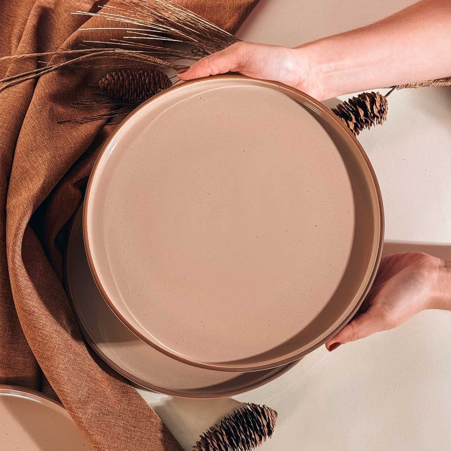 MORA CERAMICS Kitchen & Dining Dinner Plates - 10.5 in - Chai