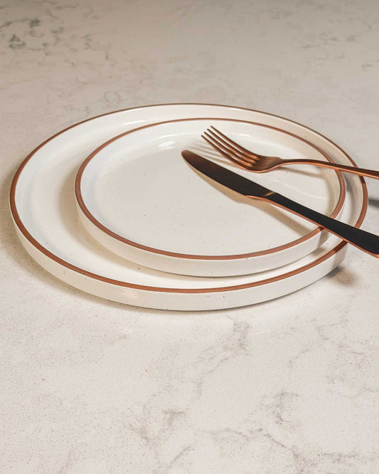 MORA CERAMICS Kitchen & Dining Dinner Plates - 10.5 in - Vanilla White