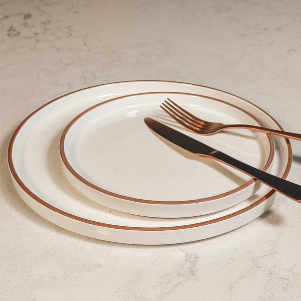 MORA CERAMICS Kitchen & Dining Dinner Plates - 10.5 in - Vanilla White