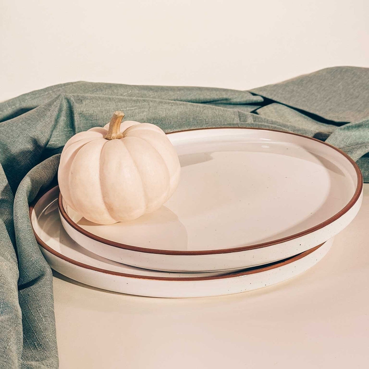 MORA CERAMICS Kitchen & Dining Dinner Plates - 10.5 in - Vanilla White