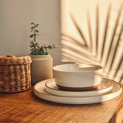 MORA CERAMICS Kitchen & Dining Dinner Plates - 10.5 in - Vanilla White