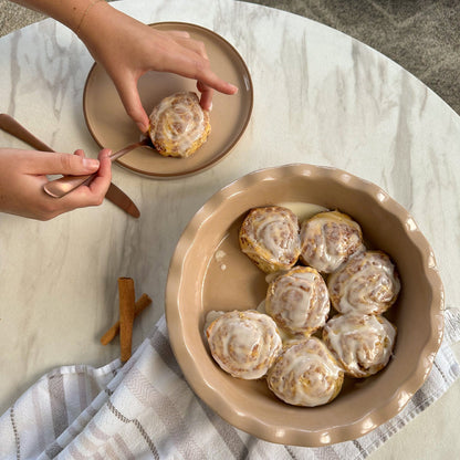 MORA CERAMICS Kitchen & Dining Deep Pie Pan - 9in - Chai