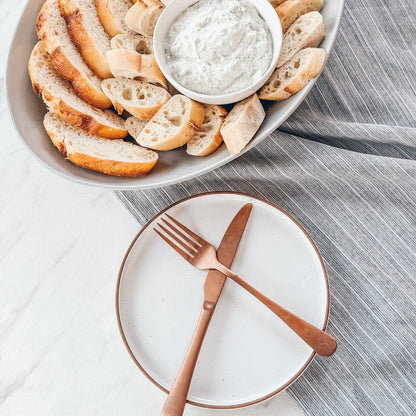 MORA CERAMICS Kitchen & Dining Salad Plates - 8 in - Vanilla White