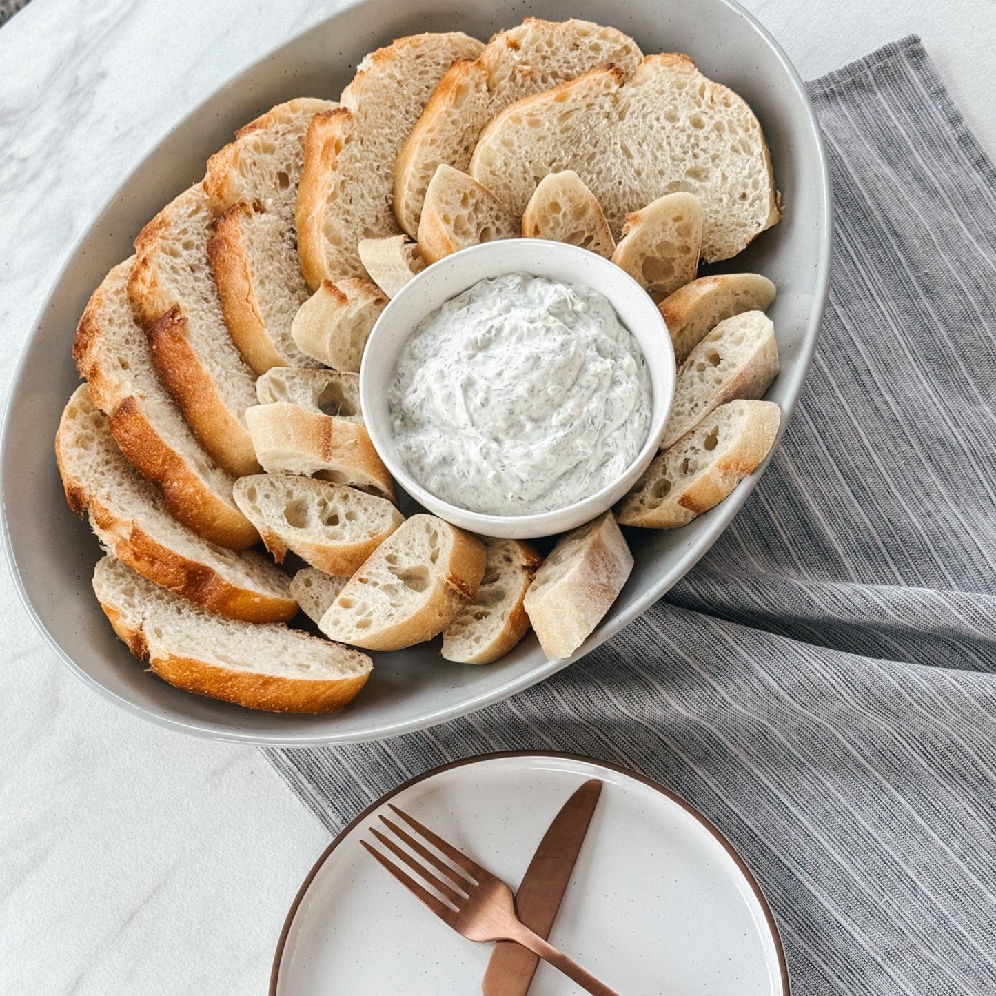 MORA CERAMICS Kitchen & Dining L & XL Serving Dishes - 13.5 & 11.8in - Earl Grey