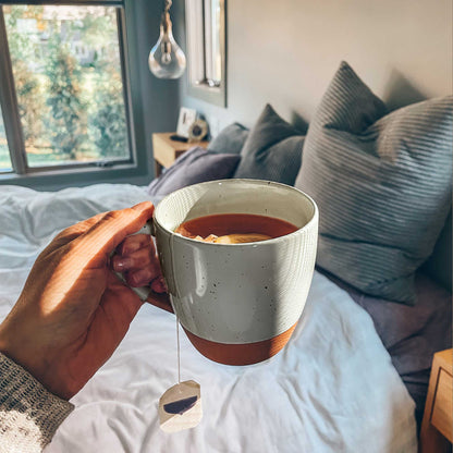 MORA CERAMICS Kitchen & Dining Latte Mug Set of 4 - 16oz - Earl Grey