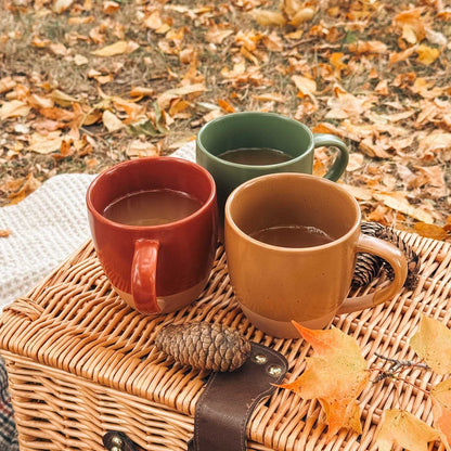 MORA CERAMICS Kitchen & Dining Latte Mug Set of 4 - 16oz - Marina Artisan