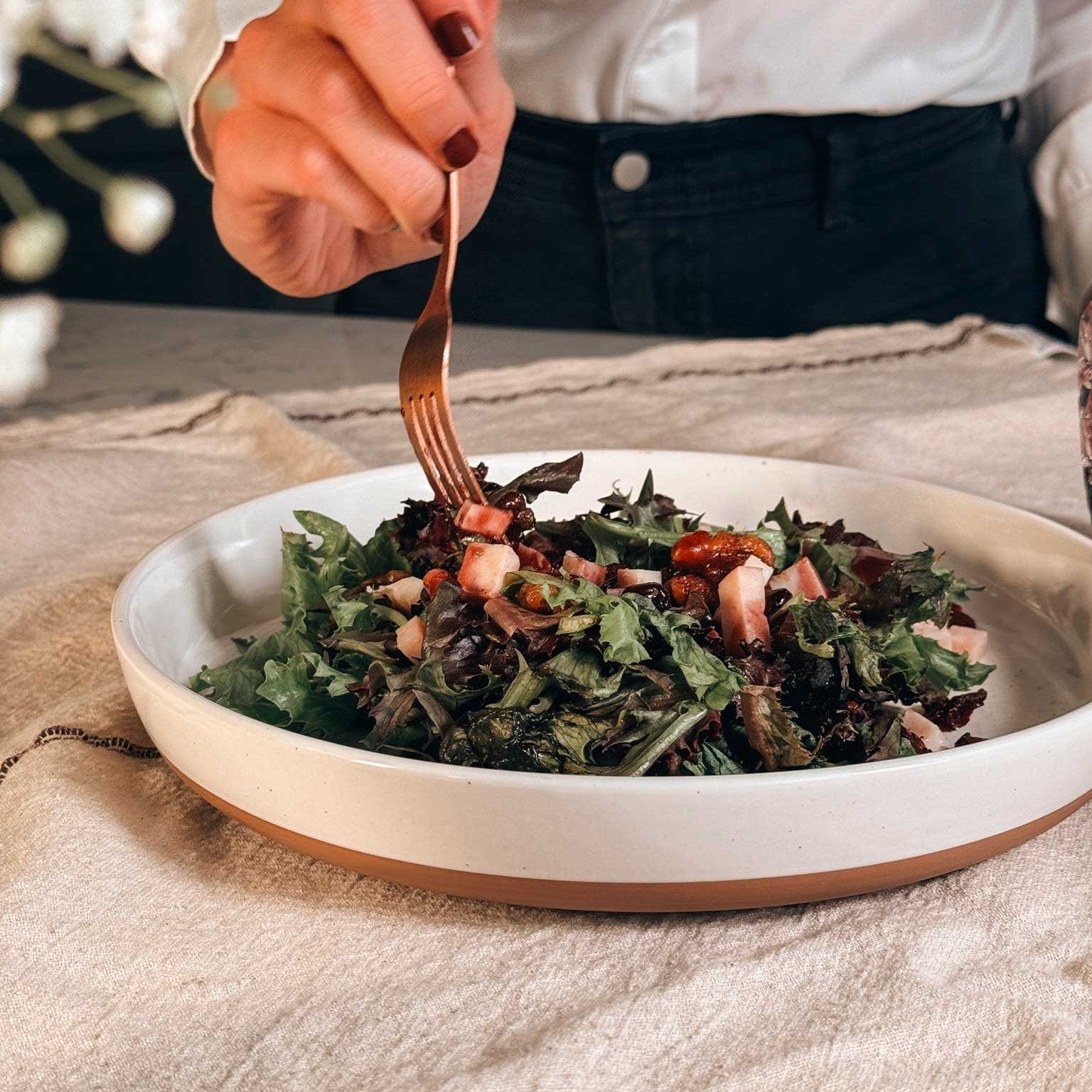 MORA CERAMICS Kitchen & Dining Pasta Bowls - 35oz - Vanilla & Charcoal