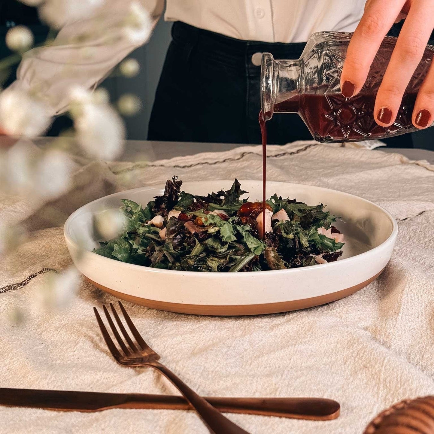 MORA CERAMICS Kitchen & Dining Pasta Bowls - 35oz - Vanilla White