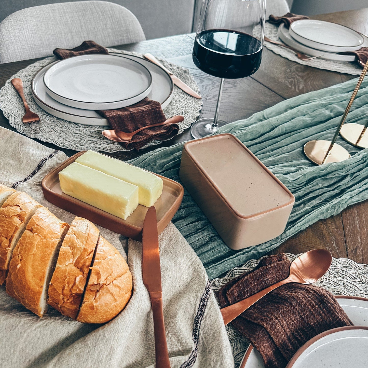 MORA CERAMICS Kitchen & Dining Butter Dish - Chai