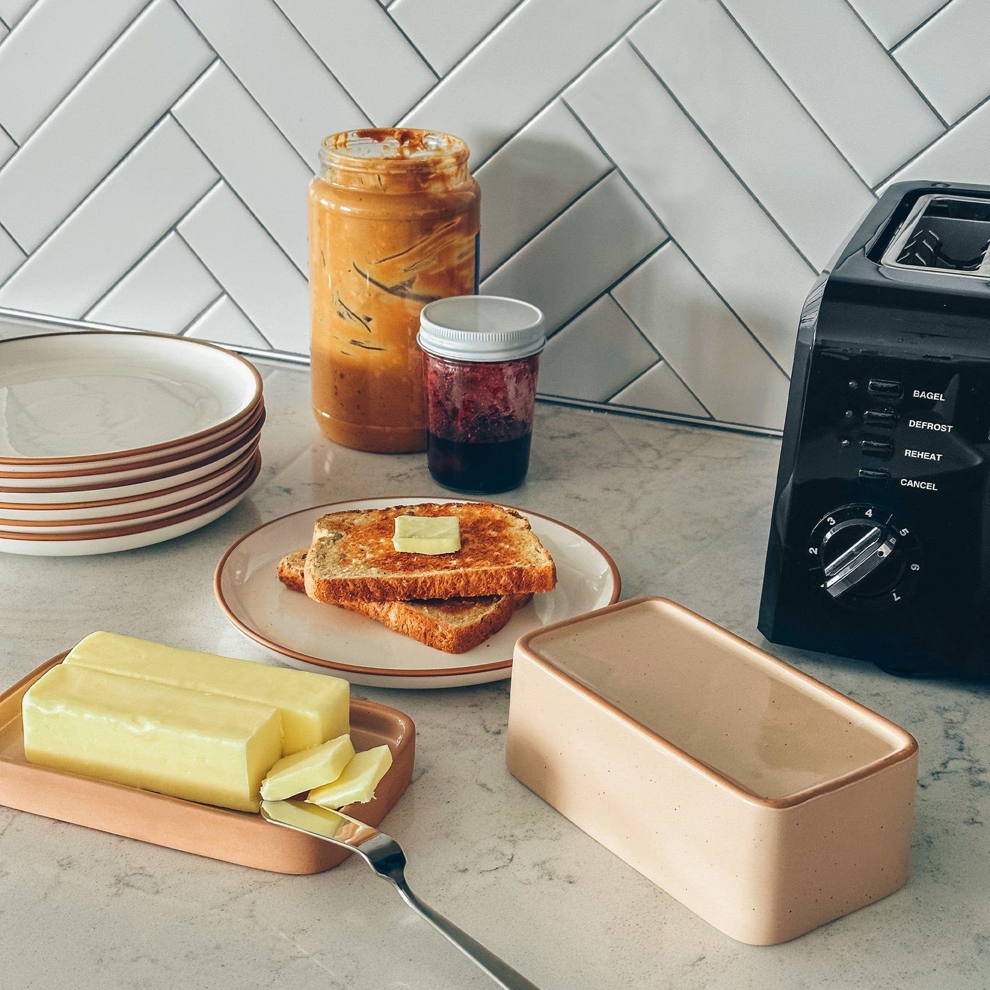 MORA CERAMICS Kitchen & Dining Butter Dish - Chai